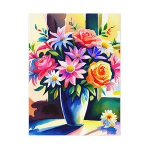 Beautiful Flowers Abstract Realism Floral Artwork Poster Print